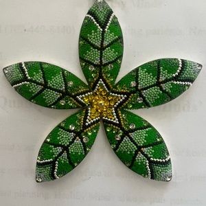 Green flower sterling silver set